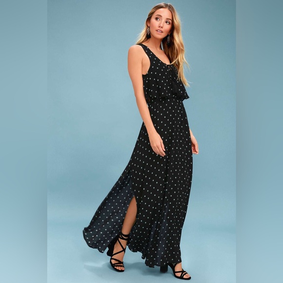 Lulus Dresses & Skirts - Lulu’s Phaedra Black Print Lace-Up Maxi Dress